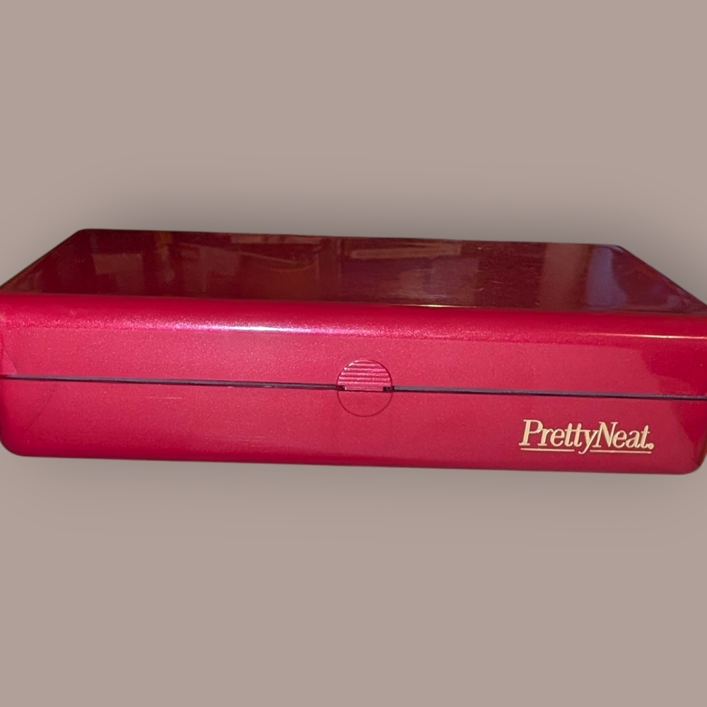 Vintage Red Pretty Neat Portable Travel Jewelry Storage Box - Picture 7 of 8
